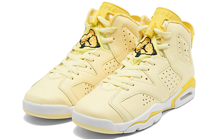 Air Jordan 6 Floral Yellow White Shoes - Click Image to Close